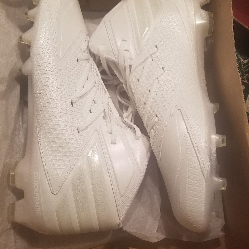 New adidas white/silver/white freak x carbon mid f